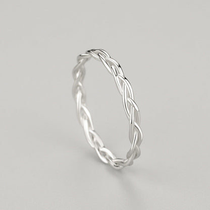 925 Sterling Silver Ring Cute Braiding Design Match