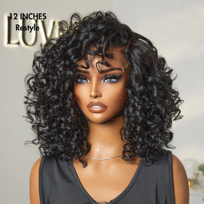 ⏰(Last Day Sale-80% OFF)⏰Mature Bouncy Left C Part Loose Wave Glueless Minimalist HD Lace Wig Pre Cut Lace