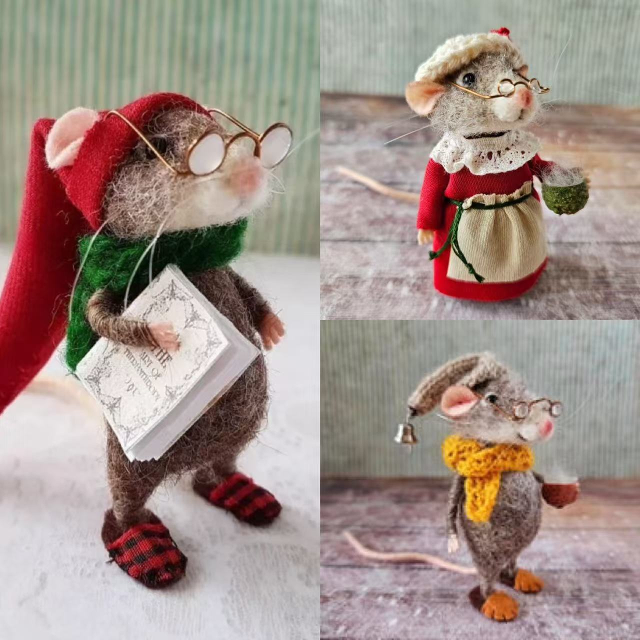 ⏰ Handmade Cute Needle Felted Mouse