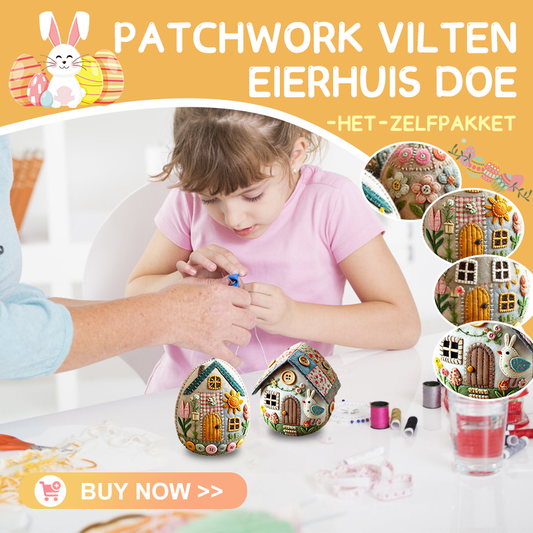 Patchwork Felt Egg House DIY Kit