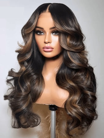 ⏰(Last Day Sale-80% ОFF)⏰Transparent Lace Front 3D Body Wave Wig Real Ear To Ear With Invisi Drawstring Wig Lace Fit Better