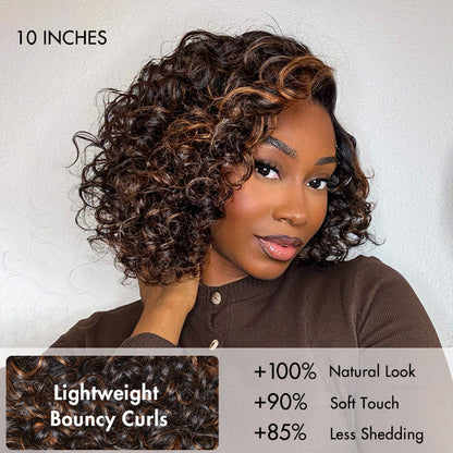 ⏰(Last Day Sale-80% OFF)⏰Mature Bouncy Left C Part Loose Wave Glueless Minimalist HD Lace Wig Pre Cut Lace