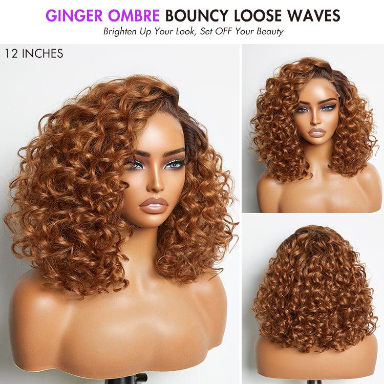 ⏰(Last Day Sale-80% OFF)⏰Mature Bouncy Left C Part Loose Wave Glueless Minimalist HD Lace Wig Pre Cut Lace