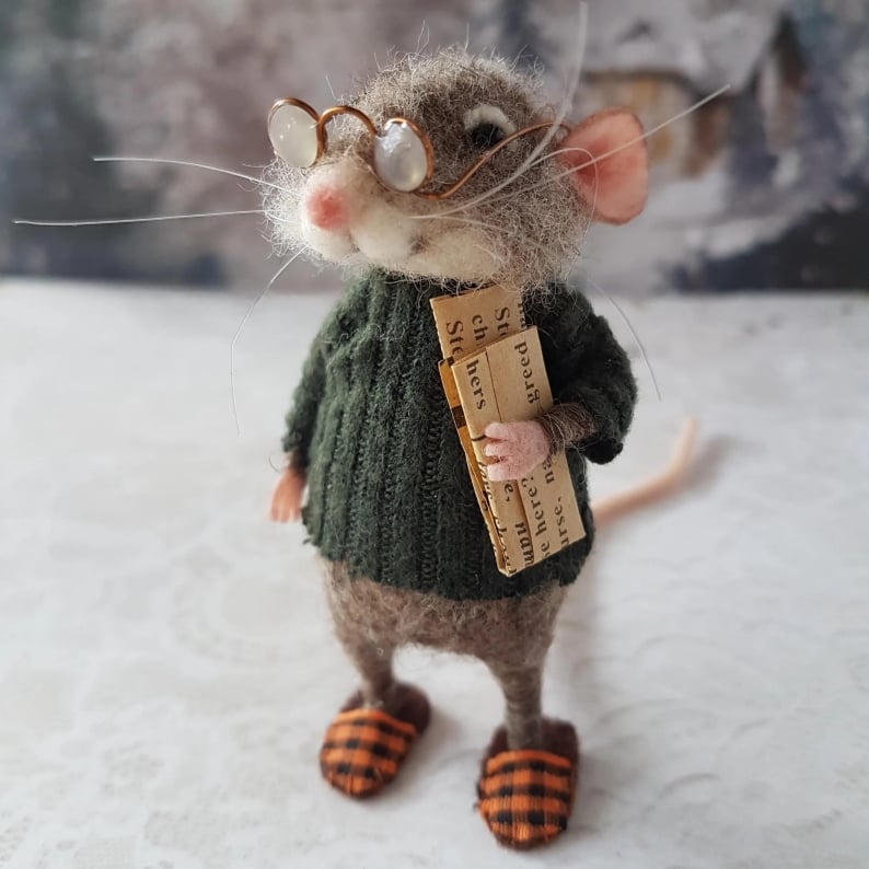 ⏰ Handmade Cute Needle Felted Mouse