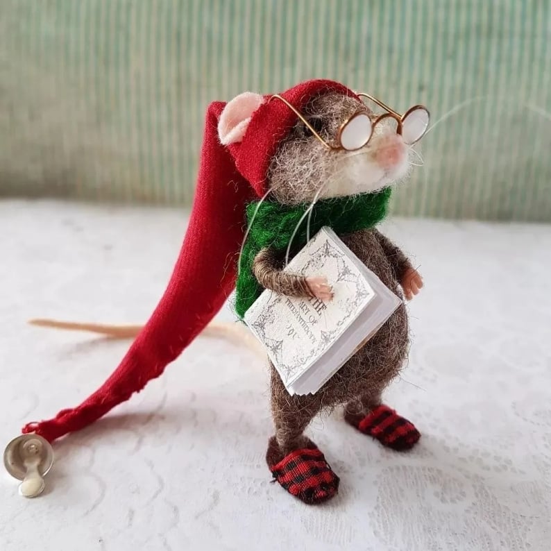 ⏰ Handmade Cute Needle Felted Mouse